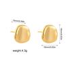 Creative Gold Plated Stainless Steel Round Geometric Earrings for Women Statement Geometric Studs Fashion Jewelry Waterproof