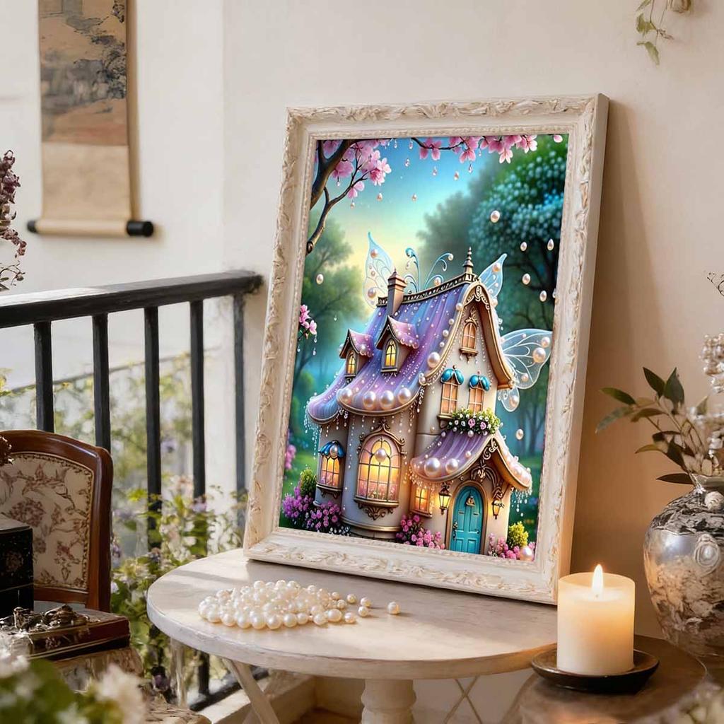 Das Exquisite Perlmosaik-Gemälde des Disney Traum-Feenhauses Handgefertigte Perlenstickerei-Kunstwerke Geschenke für Paare Heimdekorations-Designs