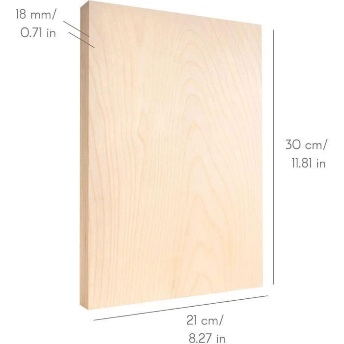 Panneau de contreplaqué - CREATIVE DECO - Lot de 3 planches - 18mm - 300 x 210mm - Bouleau naturel