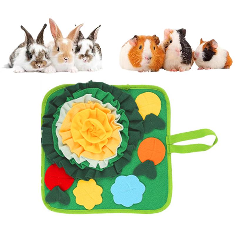 Kaninchen Futtermatte Schnüffelmatte für Kleintiere Kaninchen Spielzeug 35x35cm Haustiere Interaktive Futtermatte Leckerli Spender