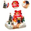 Christmas Scene Illuminated Figurine Miniature Tabletop Decoration for Home or Garden Decor Good Craftsmanship Multifunctional