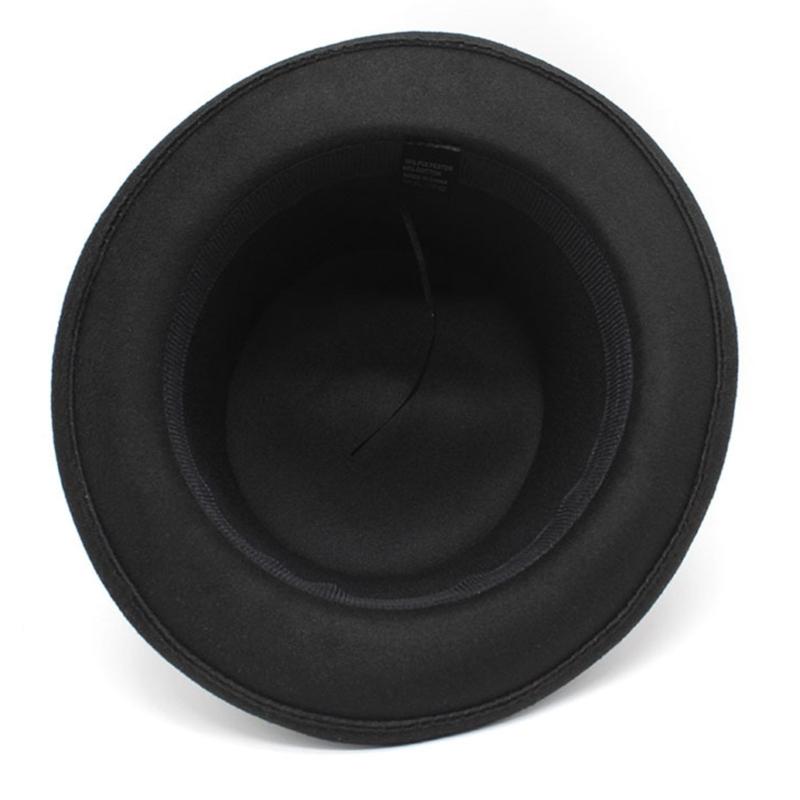 Solid Color Flat Top Hat Wool Magician Hat Music Festival Caps Adult Headdress