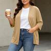 Women's Plus Size Cardigan Top Color 3/4 Sleeve Casual Everyday Wear