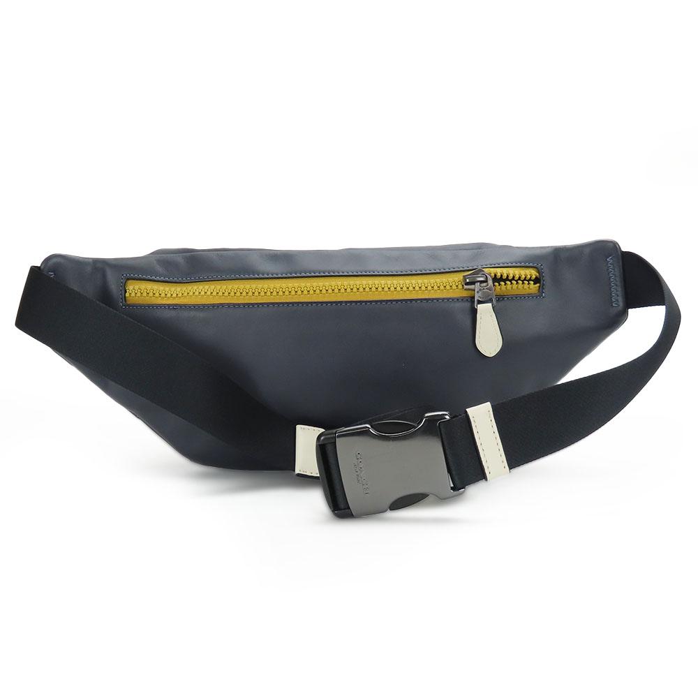 Gebrauchte COACH Umhängetasche CE552 Steppung und Coach-Stempel Leder Marineblau System mehrfarbig lässig