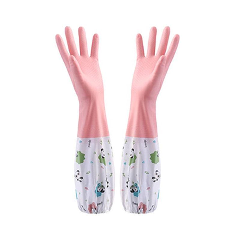 Thicken Women's Dishwashing Long Sleeves PVC Gloves,Waterproof,latex Free,Reusable, Kitchen Cleaning, Working Safety Gloves