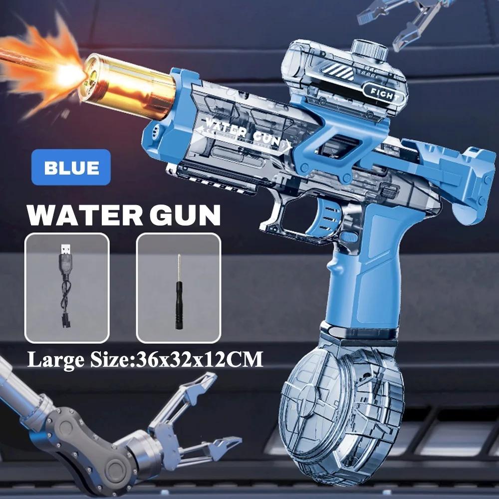 Flame Effect Electric Water Gun with Light Summer Pool Beach Outdoor Shooting Game Toy Gift for Children and Adults