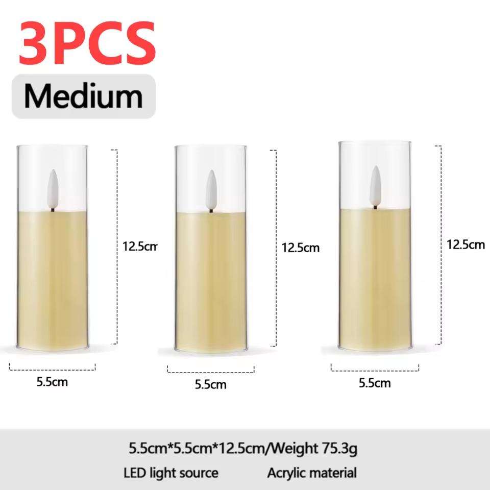 1 Pcs Flameless Candle Lights, Bullets, And Swinging Led In Three Sizes, Available For Aa Battery Powered Gifts And Home Decor