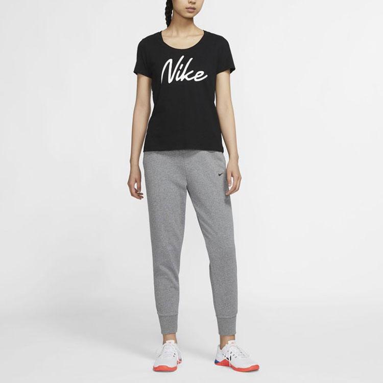 Nike Logo Print Drawstring Mid-Rise Knitted Sports Pants Women bottoms CU5496-091