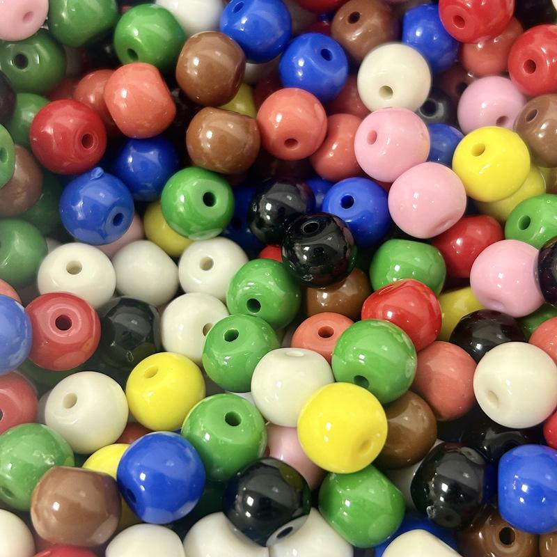 10x12.5mm Solid Color Acrylic Drum Beads for DIY Necklaces, Phone Chains, and Hair Ties.