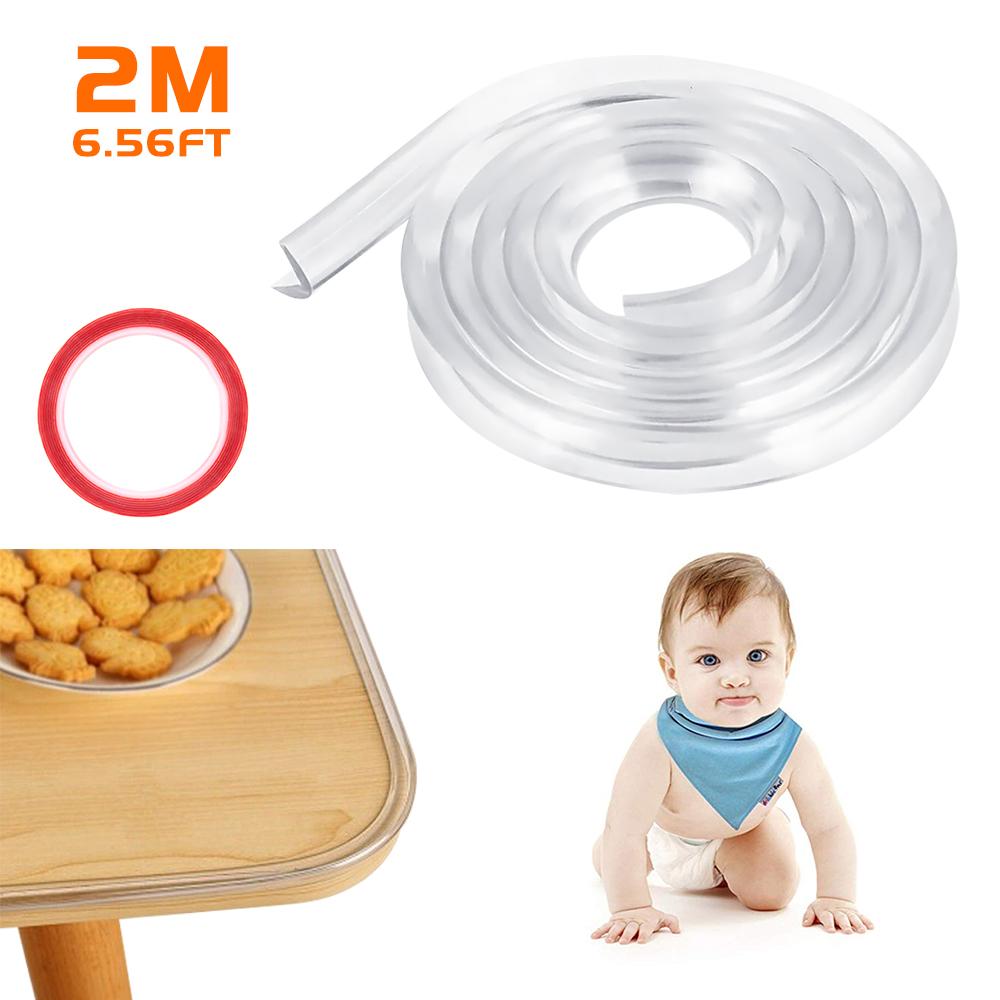 3pcs Edge Protector Strip Baby Silicone Furniture Corner Protector with Double-Sided Adhesive Tape Baby Proof Bumper For Table