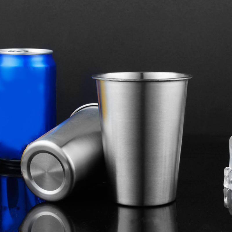 304 Edelstahl Kaffeebecher Wiederverwendbare Bierkrüge Tee Milch Wasser Tassen Geschirr für Camping Barware