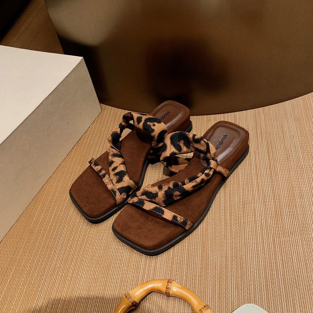 

Sheepskin~ Grape mother height increase 4cm temperament square head wrap with sandals slope heel thick-soled slippers women s summer wear sandals 40