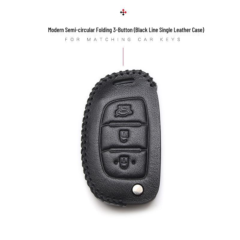 Hyundai Genuine Leather Key Case for Santa Fe, ix35, Mistra, Elantra, Reina, Veloster, Sonata
