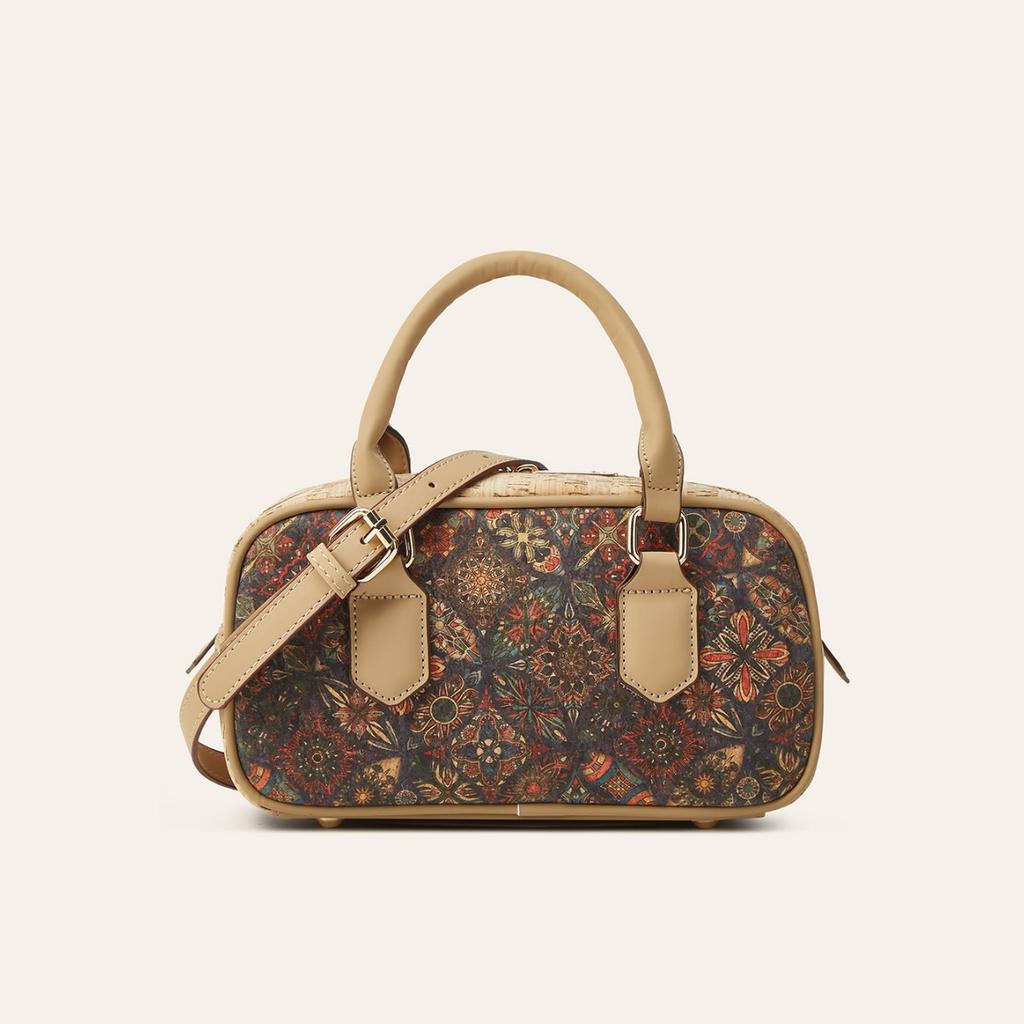 Vintage multi-element ethnic style cork printed bark bag tote bag large capacity women's premium portable shoulder bag