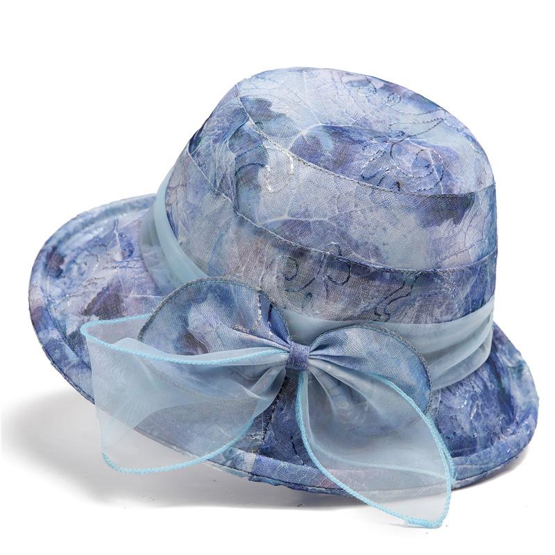 Hat Ladies Summer Basin Hat Light Breathable Visor Fashionable Elegant Flower Bucket Hat