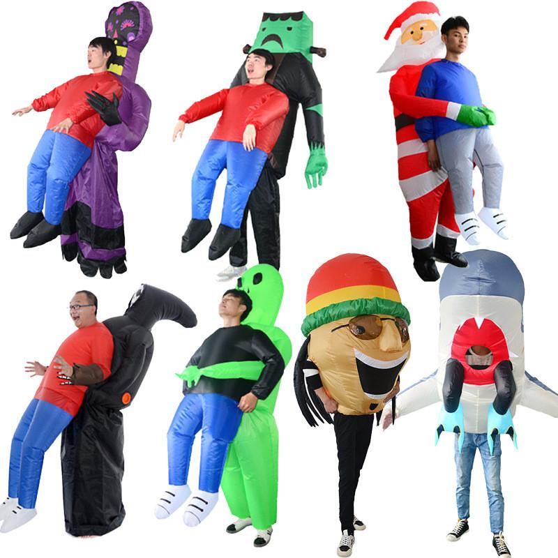 Fun Inflatable Costume For Halloween Featuring Alien And Santa Claus Designs For Adults