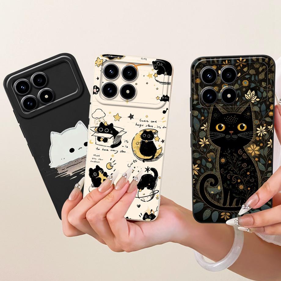 Phone Case For Xiaomi Poco F8 F8Pro Capa Cat Cartoon Dragon Animal Pattern Bumper For Redmi K90 K90Pro Max Soft Silicone Cover