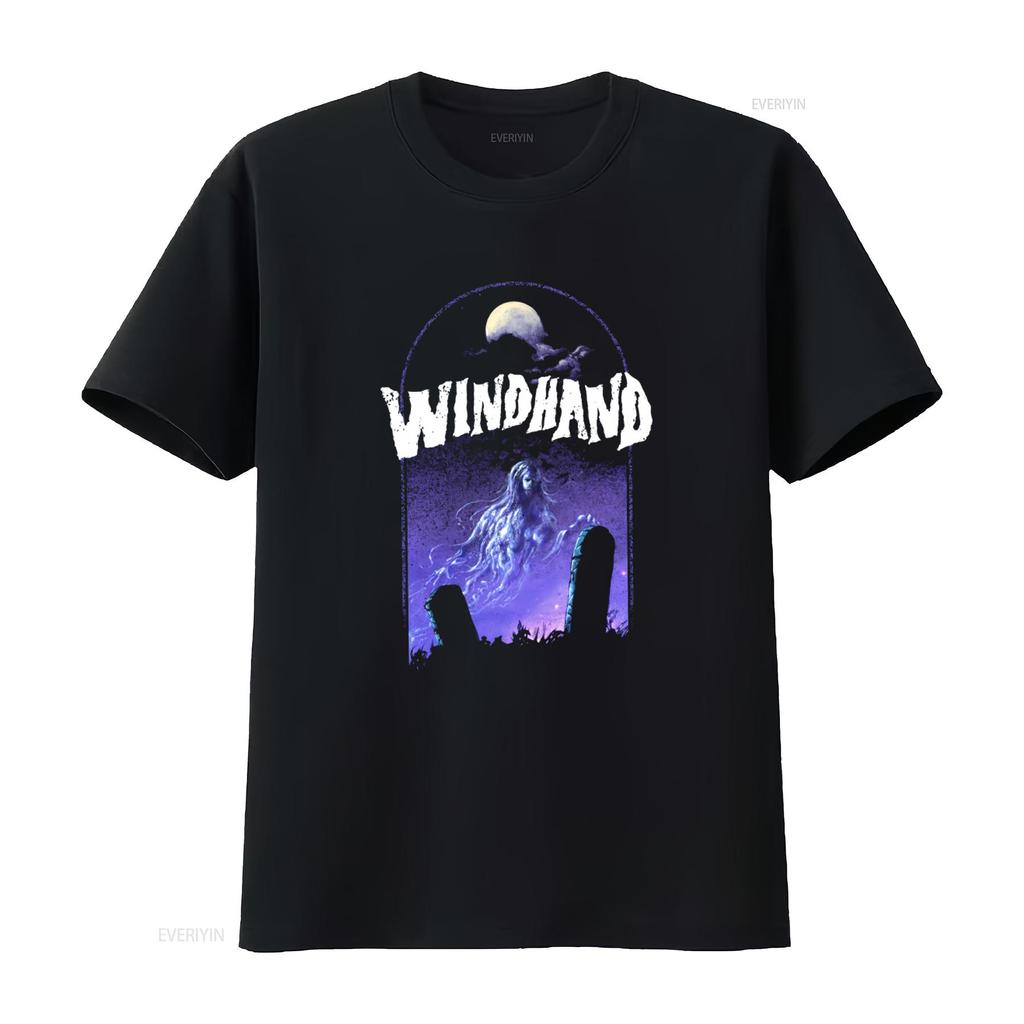 Windhand Ghostly Moonlit Graveyard Gothic Rock Band T Shirt Vintage Soft Graphic Comfortable Slightly Stretched