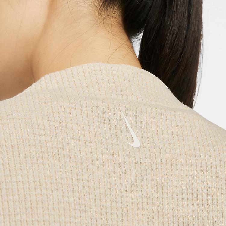 Nike Waffle V-Neck Comfort Casual Pullover Sweater Women Sweater Oatmeal CV9906-141