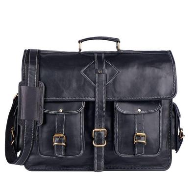 Bolsa mensageiro de couro preto de grão integral personalizada, bolsa de ombro de couro, bolsa para laptop de couro genuíno preto, bolsa crossbody de couro para homens e mulheres