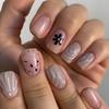 24/30Pcs Medium Fake Nail Set With Jelly Glue Gradient French Press On False Nail Elegantstyle Nails Full Cover Wearing False