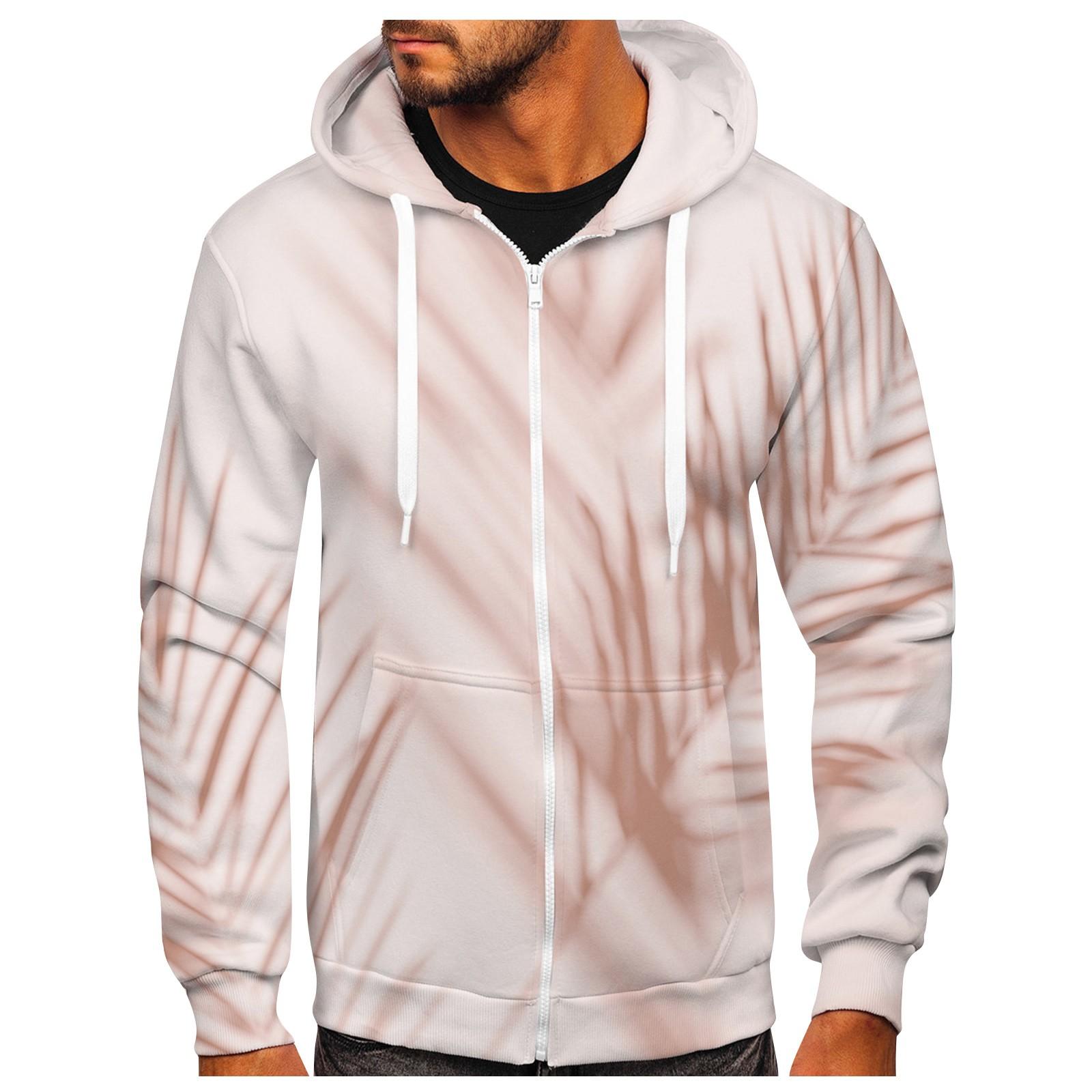 

Мужская мода повседневная застежка-молния с градиентным принтом тай-дай и куртка-толстовка с капюшоном XXXXL бежевый