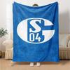 FC Schalke 04 Club Logo Flannel Throw Blanket, Soft Warm Sofa Bed Cover, Soccer Fan Home Decor Gift for Living Room Bedroom