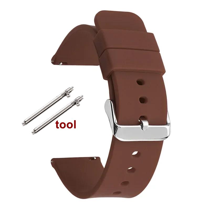 Bracelet Silicone à Libération Rapide 12/14/16mm 18mm 20mm 22mm 24mm Étanche Caoutchouc Bracelet pour Montre Connectée Huawei GT2/GT3
