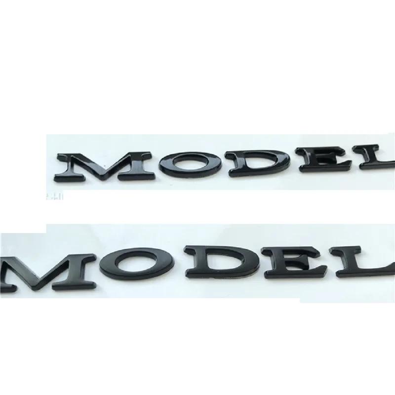Kpjgs1 Chrome Black Trunk Letters SPACEX Emblems Front Rear T Shape Badges for TESLA SPACE X