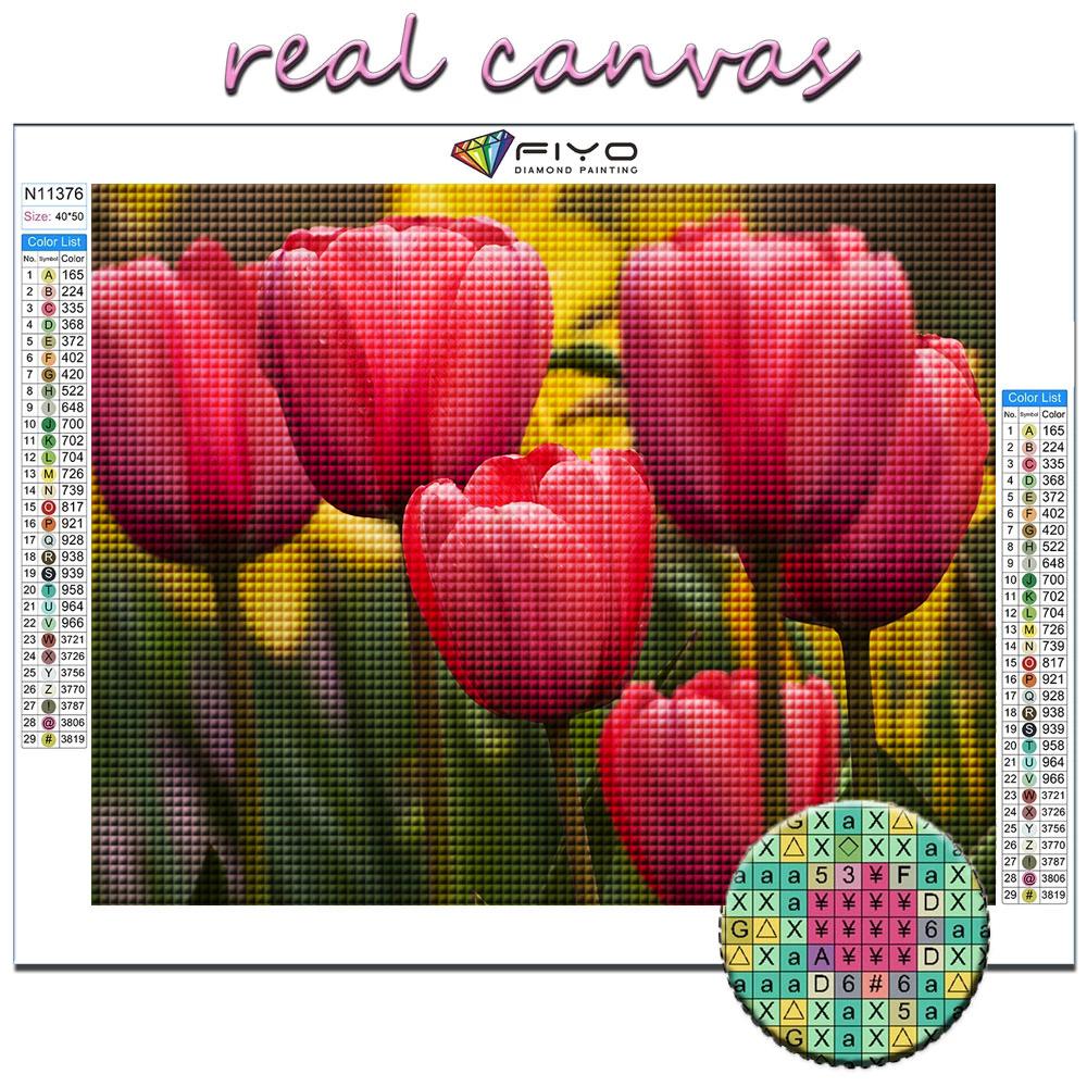 5D bricolage fleurs tulipes point de croix strass diamant dessin broderie mosaïque décor à la maison
