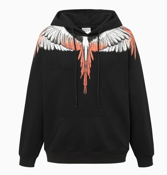 Felpa con cappuccio Marcelo Trendy Feathered Wings: Felpa girocollo unisex con motivo a fulmini e serpenti multicolore Phantom Wings.