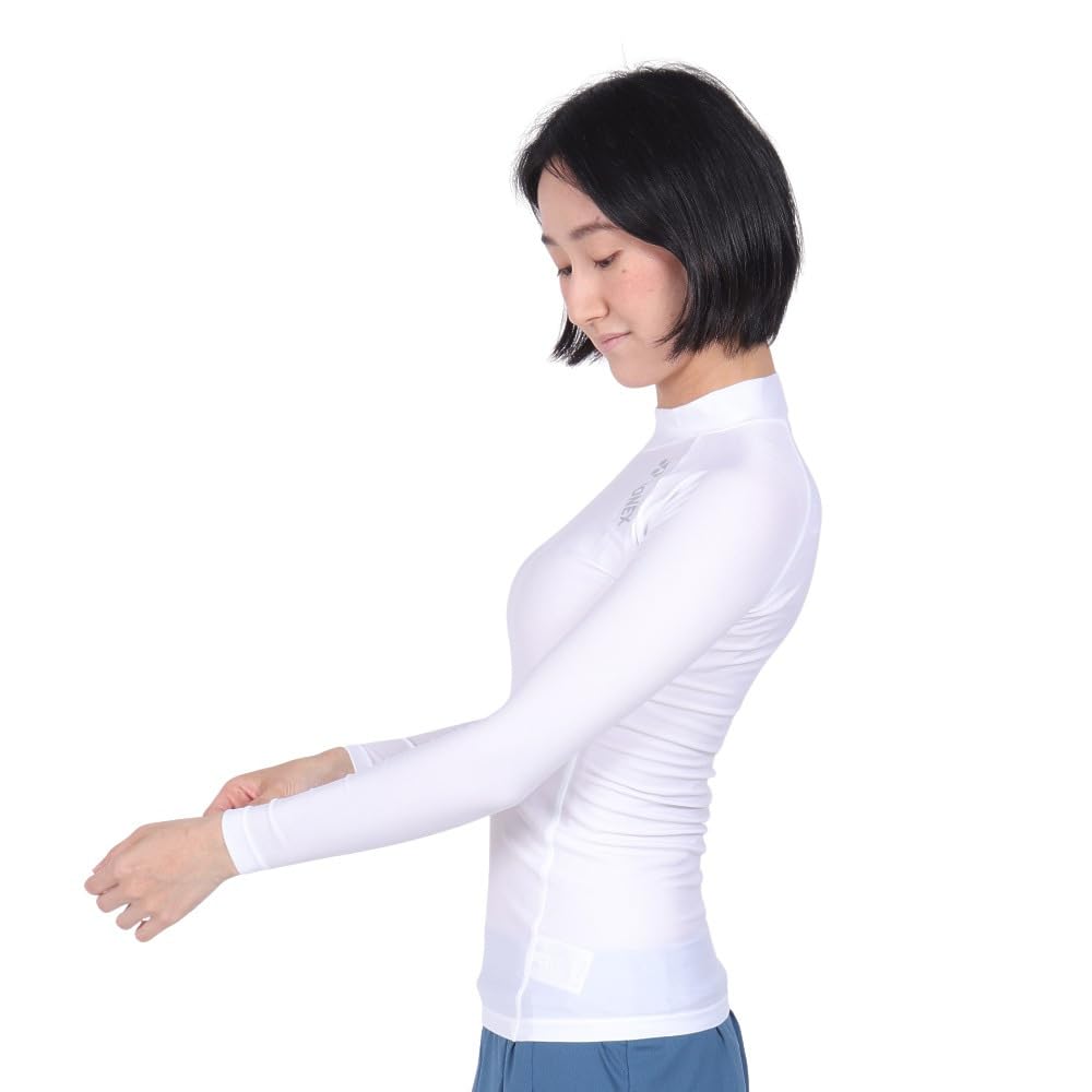 Yonex High Neck Long Sleeve White S Women's T-Shirt, (011)