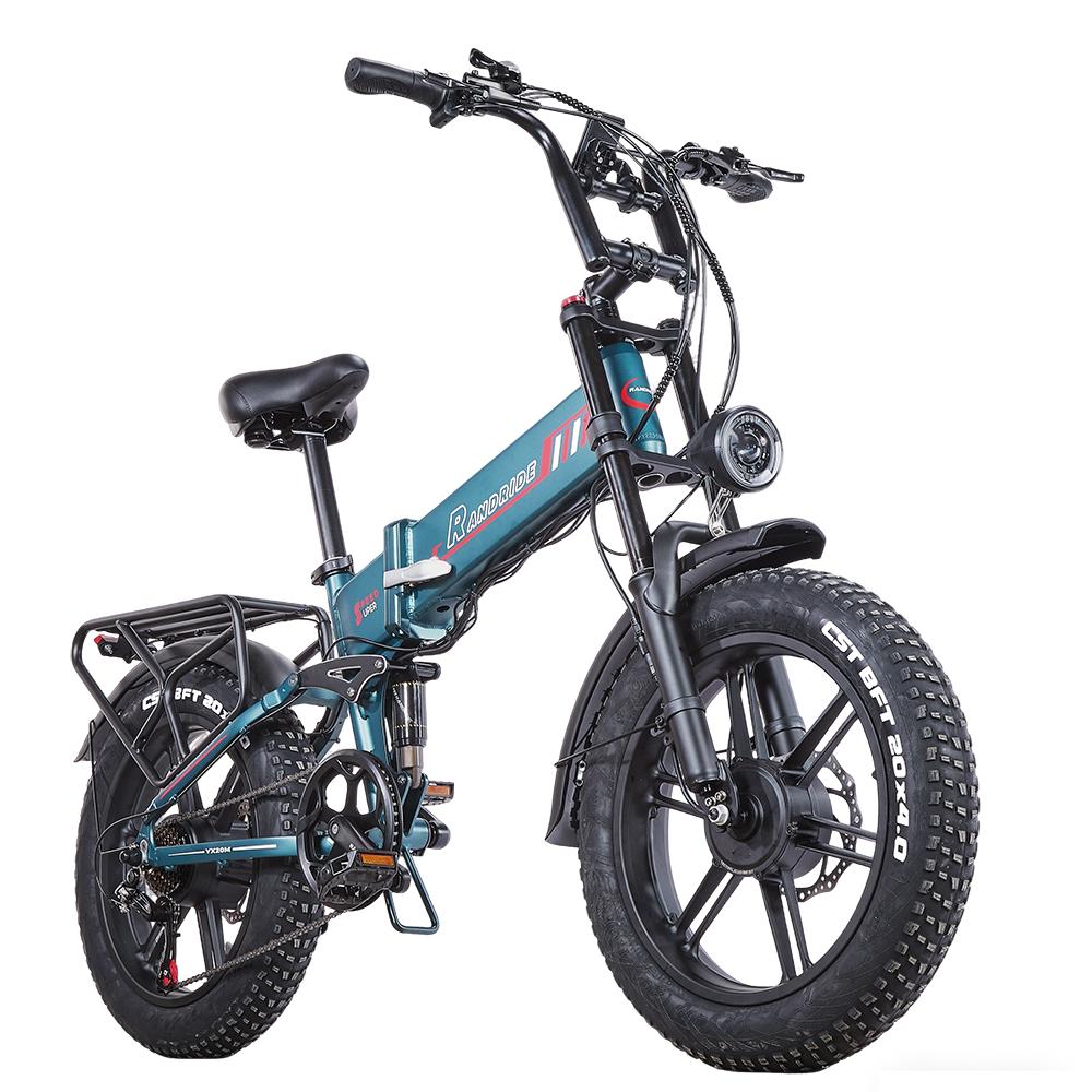 RANDRIDE YX20M-2,Städtisches Elektrofahrrad,doppelte 1000W Motoren,48V 20Ah Akku,20x4-Zoll Reifen,7-Gang-Schaltgetriebe.