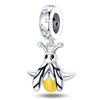 S925 Silver DIY Glow In The Dark Jewelry Accessories Firefly Butterfly Feather Pendant Bracelet Style Beads