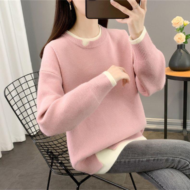 Women's Sweater Autumn and Winter New Loose and Lazy Style Outerwear Pullover Knitted Sweater
