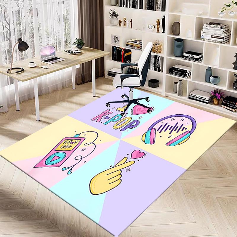 1PC K Pop I Love Extra Large Non Slip Floor Carpet, Office, Family, Bedroom, Studio Large Area Rug Indoor Rugs