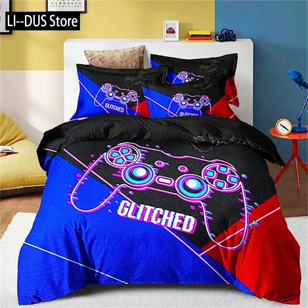Game Handle Duvet Cover For Boys Video Games Comforter Cover Bed For Teen Boys Bedroom Decoration Gamepad Controller Quilt Cover