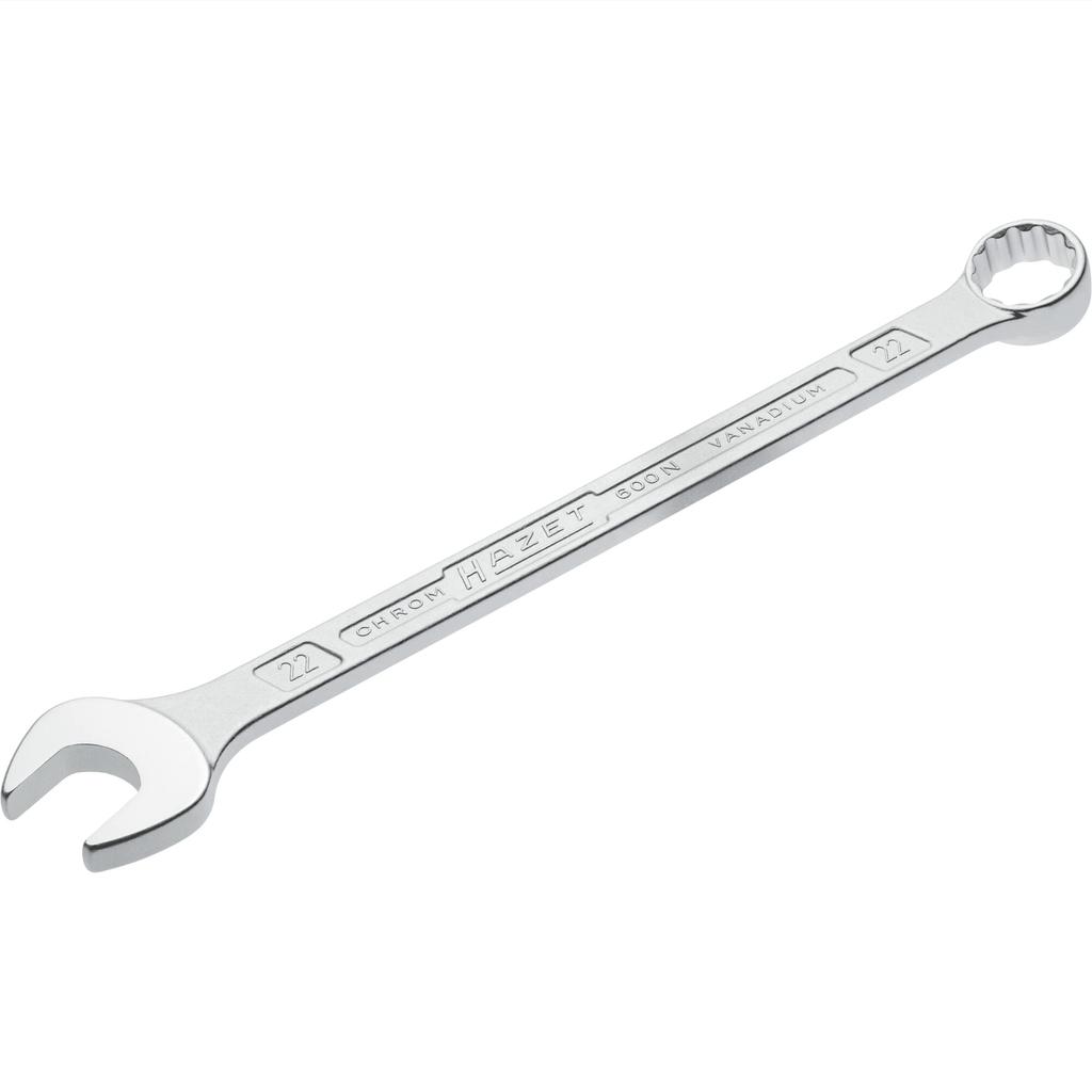 HAZET Combination Chrome Plated Combination Wrench Head Double Hex Outer Flat 22mm HAZET Double T Flat 22mm Imported from Wrench, Angle 15°