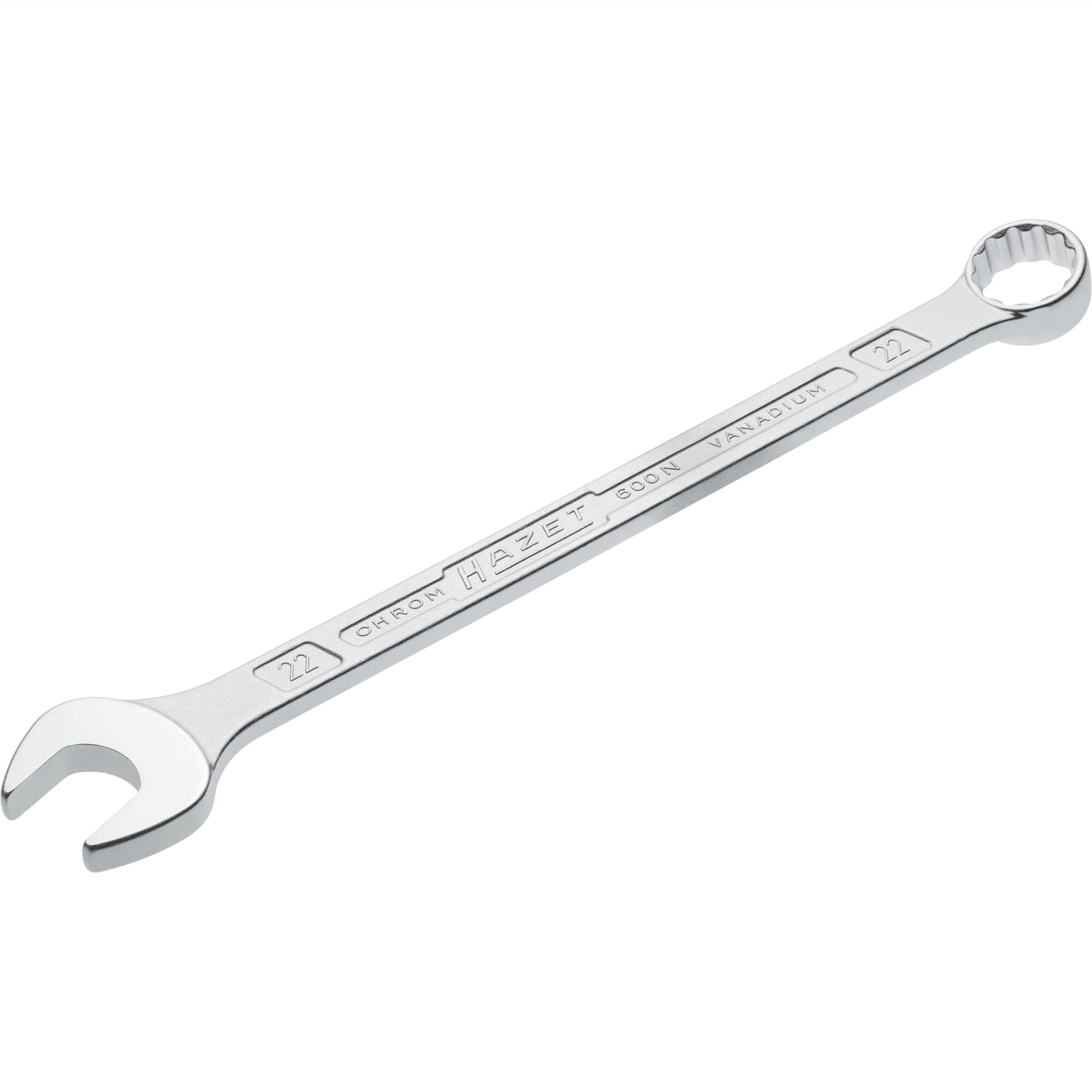 

HAZET Combination Chrome Plated Combination Wrench Head Double Hex Outer Flat 22mm HAZET Double T Flat 22mm Imported from Wrench, Angle 15°