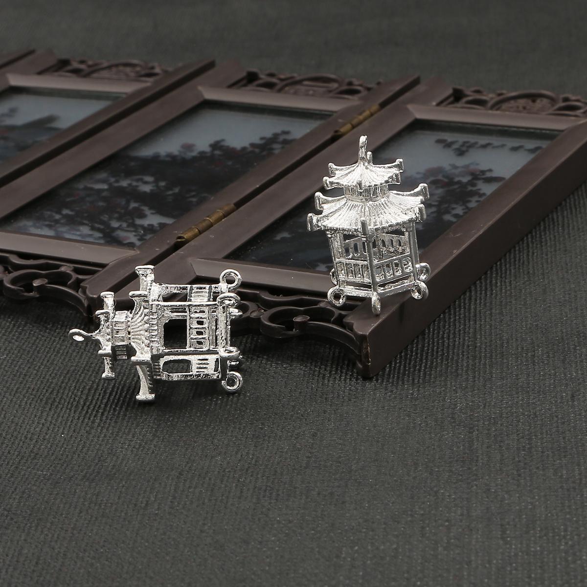 

Антикварные подвески-павильоны, аксессуары для изготовления ювелирных изделий своими руками ручной работы 32×22mm серебряный