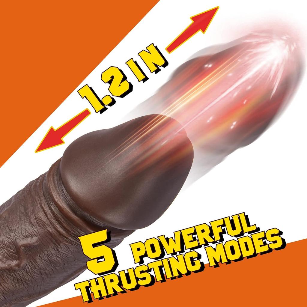 APP eller fjernkontroll Thrusting Dildo Vibrator Sexleketøy Svart Realistisk Vibrerende Dildoer for G-punkt Anal Stimulering Lubisey Tykk Kvinner Onani