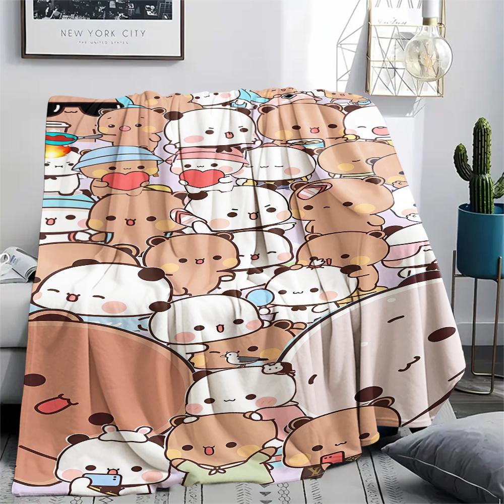 1Pc Bubu Dudu Print Flannel Blanket, High quality Comfortable for All Seasons, Home Decor, Warmth and Comfort, Perfect for Christmas Gifts