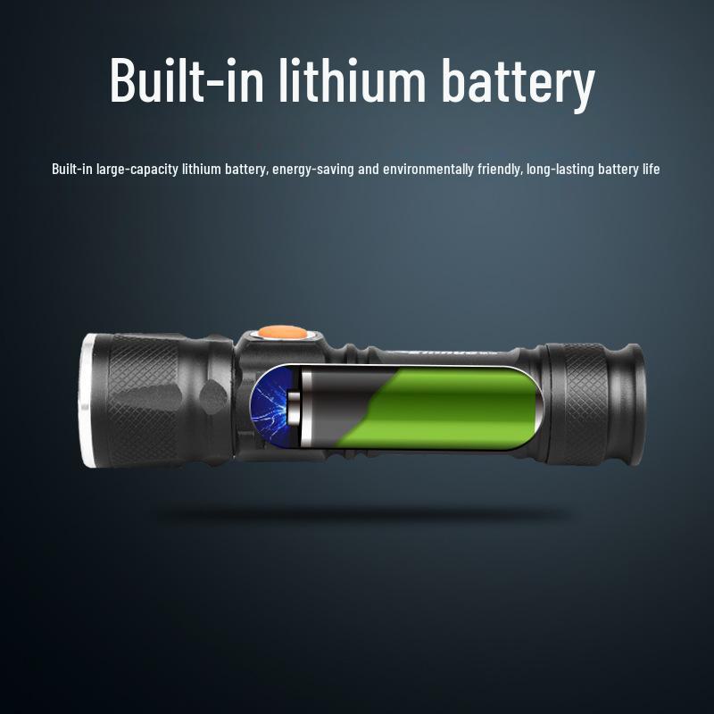 616 Aluminum Alloy USB Rechargeable LED Flashlight for Outdoor Portable Night Fishing