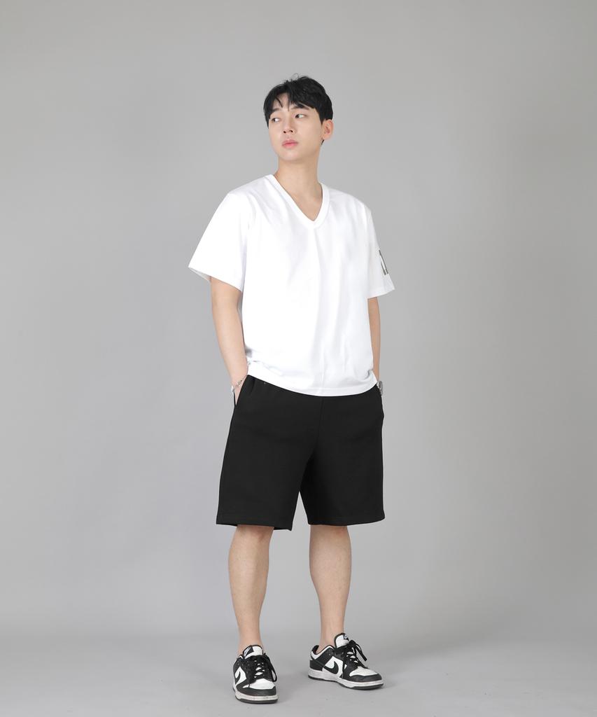 Seinteukeulu Plain Sweat Shorts Ess-352 Black