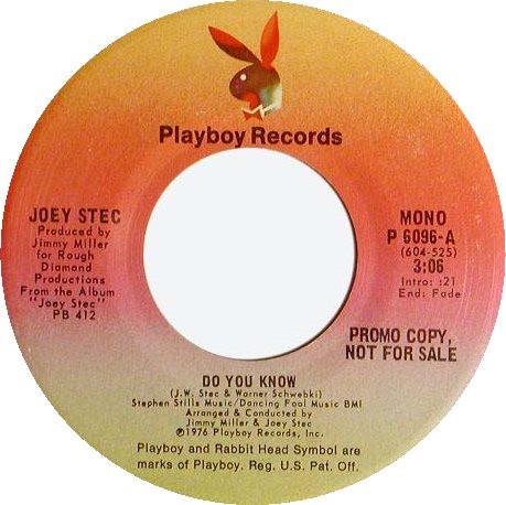 

7inch Record JOEY STEC - Do You Know P6096 Playboy Records 1976 US Rock Used