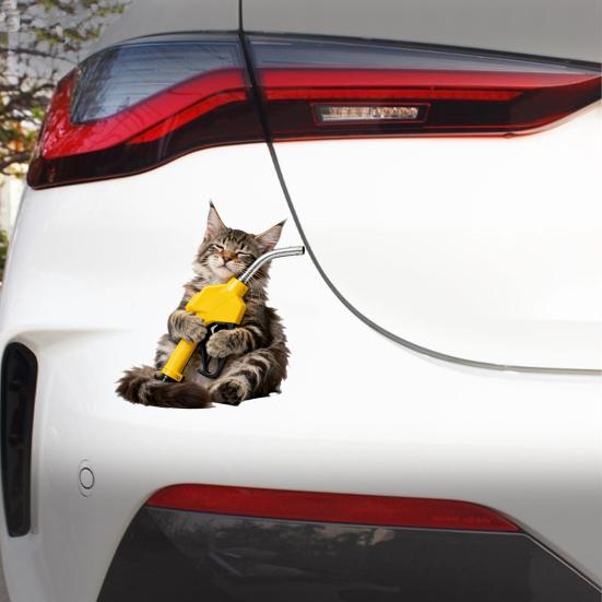 Car Stickers Waterproof Scratch Cover Cute Cat Shape Car Decals for Fuel Tanks Body Parts Electric Vehicles Peelable No Residue Sunproof Car Sticker