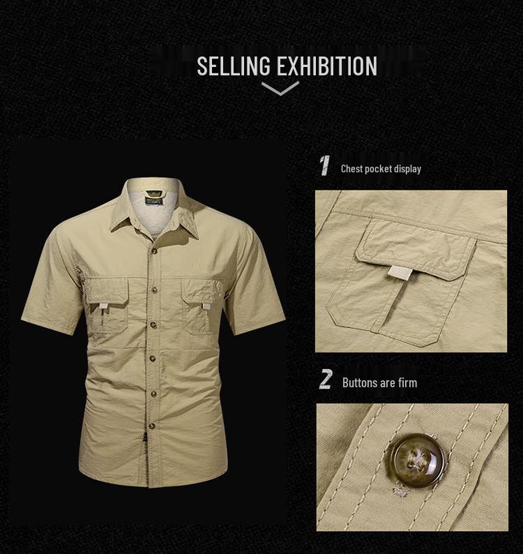 2025 Men's Tactical Short Sleeve Outdoor Hiking Shirt - Lightweight & Loose Fit