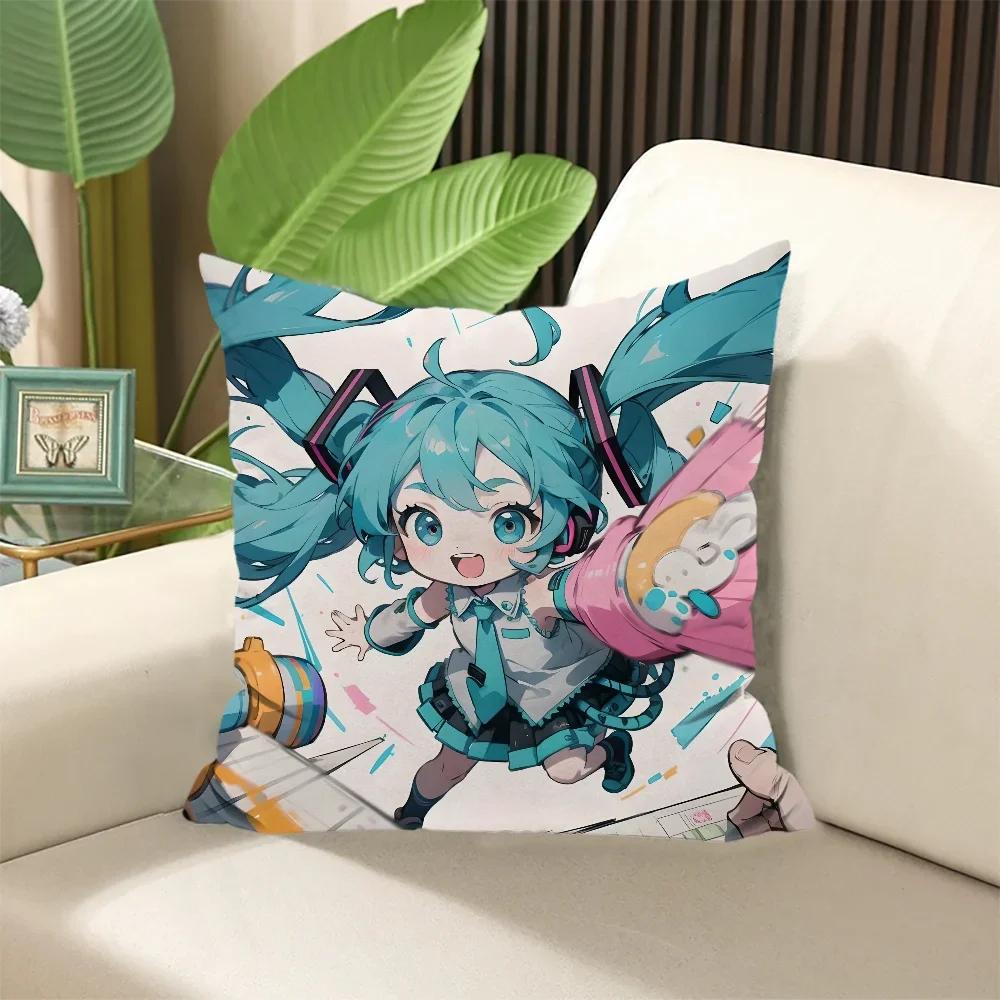 H-Hatsune Miku Cushion Covers Pillow Cases Stuffed Cushions Decorative Pillows for Sofa Cover Elegant Room Sleep Home