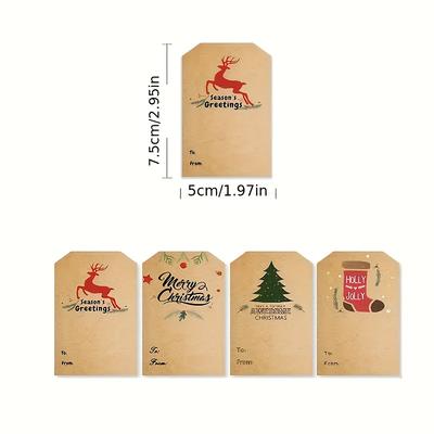 300 Aufkleber/Rolle Weihnachtsgeschenketiketten-Aufkleberrolle - Matte Oberfläche, Rechteckig, Einweg, Papier - Verwendet für Retro-Feiertagsdesign