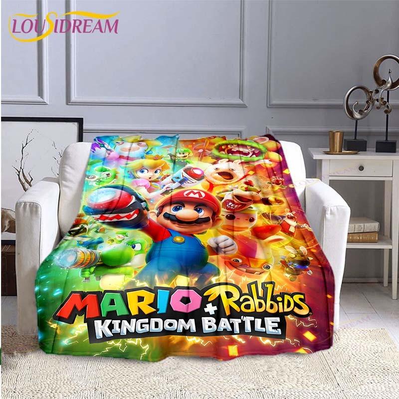 Mario Bros Fashion Blanket Anime Flannel Bed Throw Blanket Soft 3D Printed Cartoon Coverlet Sofa Travel Camping Children Blanket
